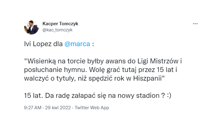 MOCNE SŁOWA Iviego Lopeza w hiszpańskiej ''Marce''!